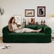thumbnail image 1 of 78.8" Compression Sofa,Convertible Floor Sofa Bed-with Pillow Back Support Armrest,Comfy Futon Couch Sleeper Bed,Loveseats Boneless Modular Sectional Sofa,Corduroy fabric,for Living Room,Bedroom,Green, 1 of 3