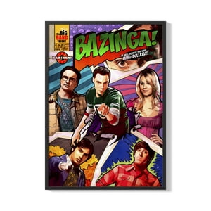 Creango - Cuadro Poster Enmarcado The Big Bang Theory Decorativo