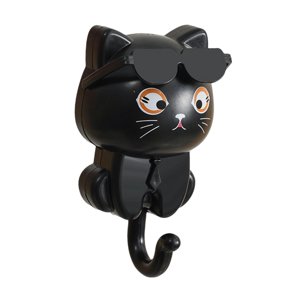 Magideal - Gancho De Pared Bonito Y Creativo, Gancho Para Abrigo, Montaje En Pared, Dibujos Animados Para Baño, Bonito Gancho Para Mascotas, Llavero Para Abrigo, Negro