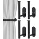 thumbnail image 1 of Soportes para cortinas Hoousuper 304 de acero inoxidable negro, 4 unidades, 1 of 7