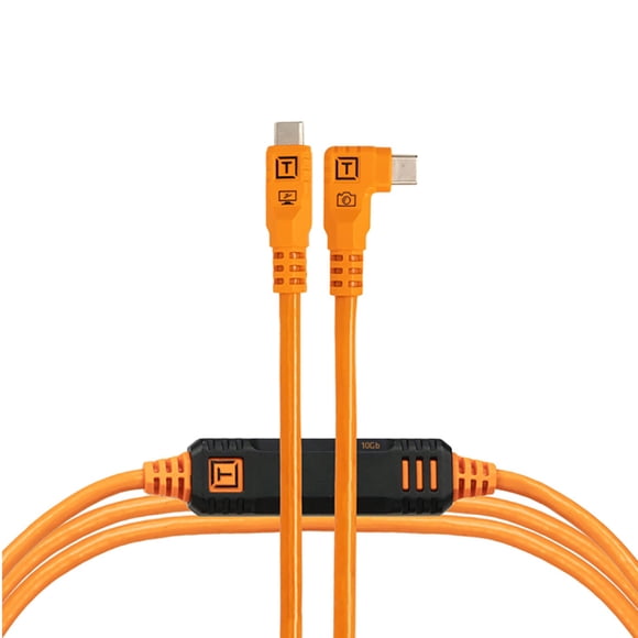 Cable USB-C Tether Tools Optima 10 Gbps de 4,6 m, naranja