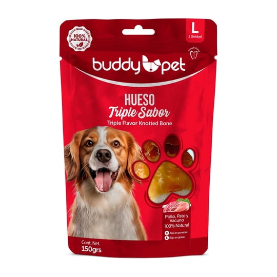 Hueso Triple Sabor Tamaño L 1 Un Buddy Pet