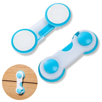 Genérico - Pack 4 Piezas Azul Protección Cerradura Cajones Para Bebé Niños