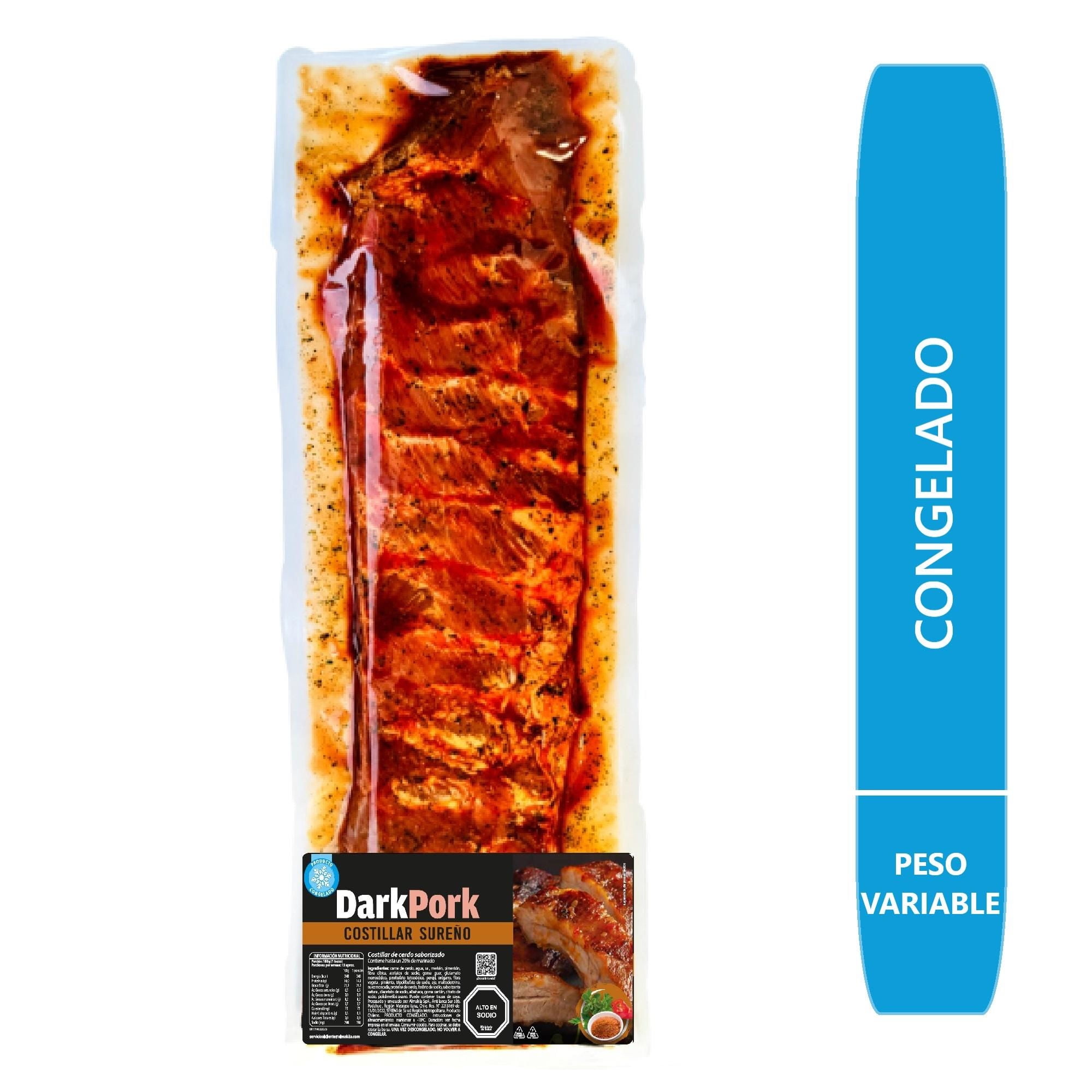 Costillar De Cerdo Sureño Congelado 1.1 kg Dark Pork