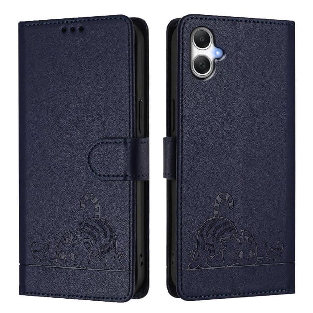 Funda tipo cartera FOXDOCK para Samsung Galaxy A06 4G con soporte, ranuras, RFID, diseño de gato