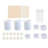 Magideal - Kit De Herramientas De Tazas Para Mezclar De Resina, Tazas Graduadas De Silicona , Con Pipetas, Varillas Para Mezclar Para Bricolaje, - 43 Piezas