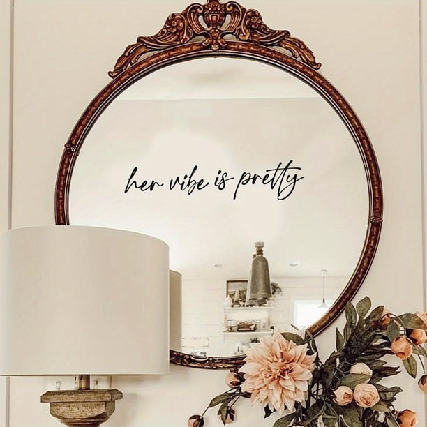 1pc, Mirror Decal, Love Yourself And Love Life Inspirational Quotes Wall Sticker, Bathroom Decor Shower Door Decal, Window Sticker, Bedroom Bathroom Background Wall Decor, Home Decor
