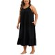 thumbnail image 4 of Agnes Orinda Women's Plus Size School College Camisón sin mangas con tirantes anchos y pliegues, camisón de dormir 1X Negro, 4 of 6