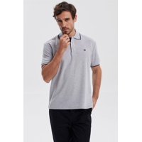 Fashionspark - Polera Hombre Piqué Básica Lisa Gris Melange - V