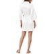 thumbnail image 3 of INSPIRE CHIC Bata de satén para mujer con lazo floral en la cintura, mangas 3/4, mini ropa de dormir, bata de baño, pequeña, blanca, 3 of 6