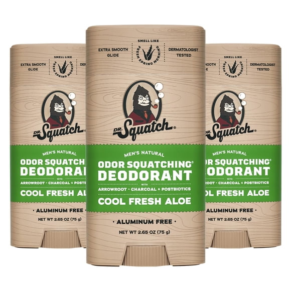 Desodorante Dr. Squatch Natural Cool Fresh Aloe para hombre, 80 ml, paquete de 3