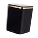 thumbnail image 3 of Cubo de basura pequeño con tapa, cubo de papel de desecho para encimera, cesta de basura portátil para escritorio, cesta de basura para pared de salón Negro, 3 of 5