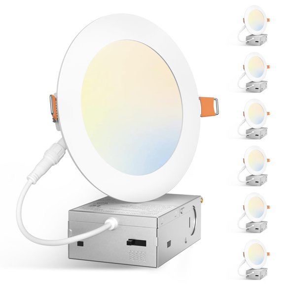 Luminaria Amico de 13 cm, 5 CCT, 11 W, 900 lm, regulable, paquete de 6