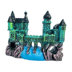 Ioensy - Acuario Resina Castillo Decoración Castillo Cueva Para Acuario Reptil Betta Peces Verde