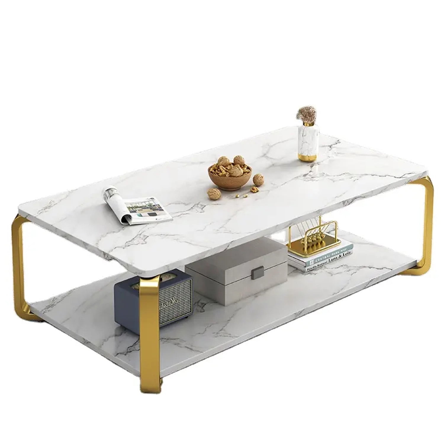 De Todo Y Mas - Mesa Rectangular Doble Nivel Marmolada Chichome