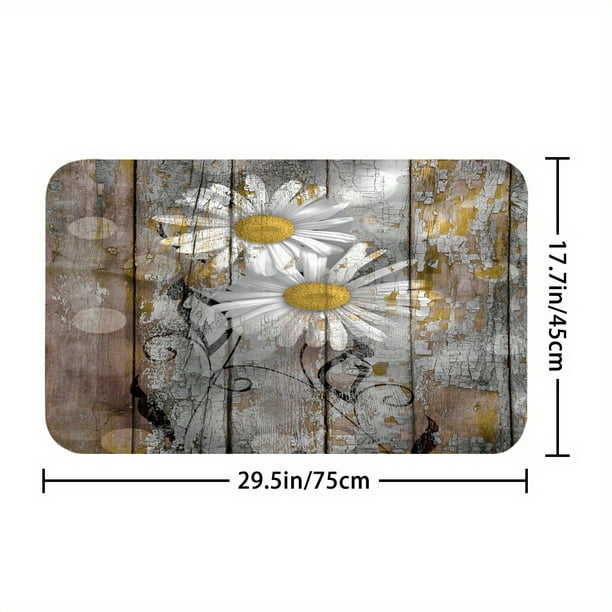 1pc Daisy Floral Shower Curtain, Waterproof Shower Curtain With 12 Hooks, Non-Slip Bathroom Rug, Toilet U-Shape Mat, Toilet Lid Cover, Bathroom Decor