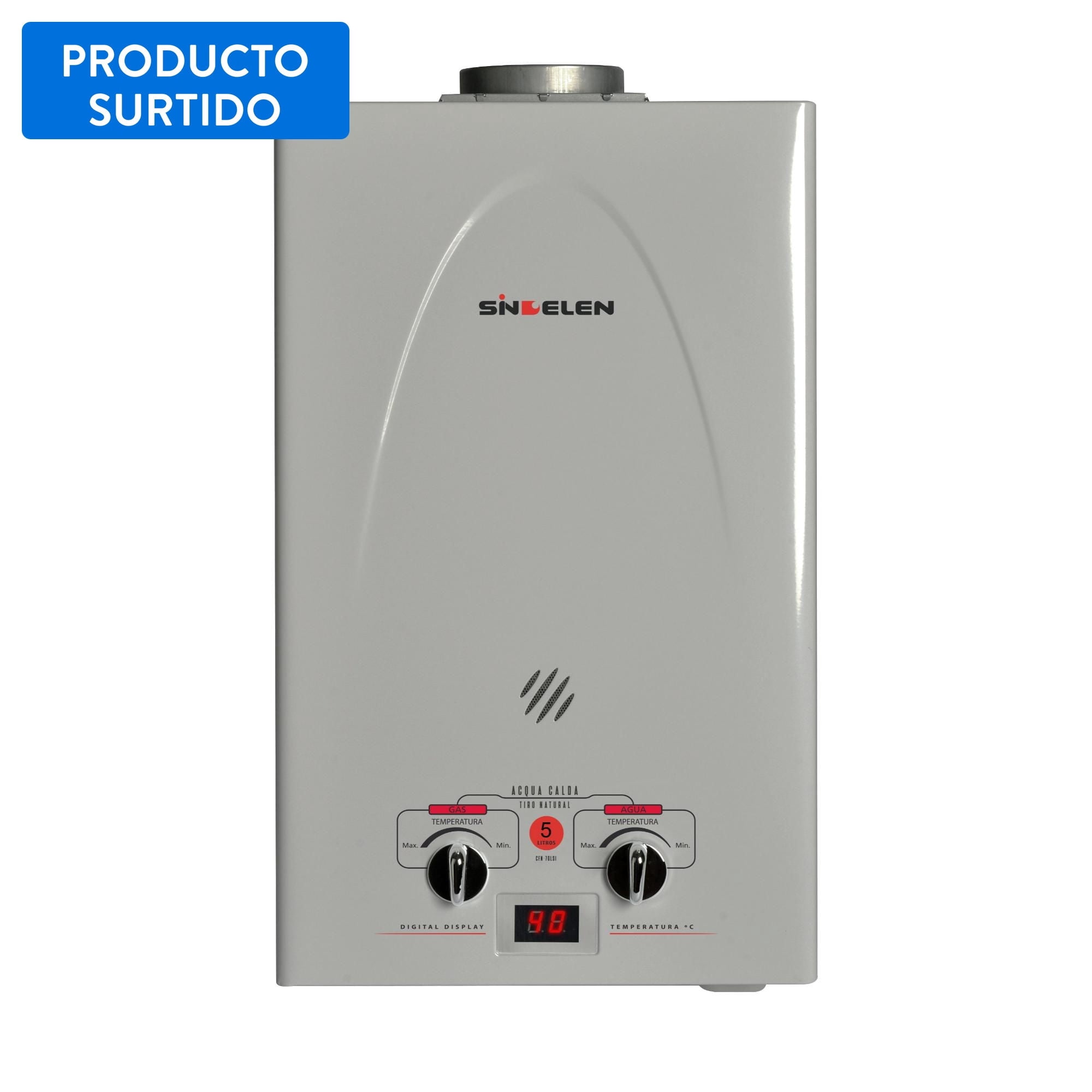 Sindelen - Calefont 5 Litros Gas Licuado Tiro Natural Cfn-5glsi