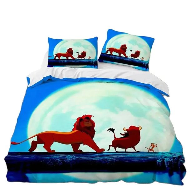 Lion King Simba Bedding Set Kids Teen Gifts 3D Digital Print Bedding King Size Print Home Textile 100% Polyester Set Bed Sheets