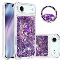 Foxdock Funda Glitter Líquida Para Iphone 17 Air Con Anillo Brillante, Tpu Antichoques Y Esquinas Reforzadas, Soporte