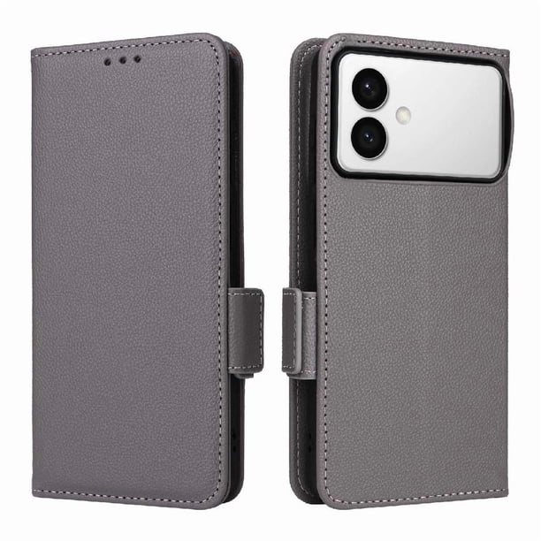 Funda Cartera para Samsung Galaxy S26 Edge Tapa Flip con Ranuras y Soporte Gris