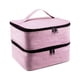 thumbnail image 1 of Bolsa de almacenamiento de esmalte de uñas de doble capa, grande, con 30 compartimentos, portátil, de nailon, con bolsillos, para esmalte de uñas, rosa 3, 1 of 5