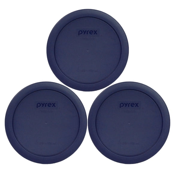 Tapa de almacenamiento de alimentos Pyrex 7201-PC, 950 ml, azul oscuro, paquete de 3