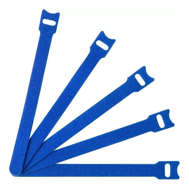 20x Pack Amarra Cable Organizador Reutilizable Velcro Cintas azul