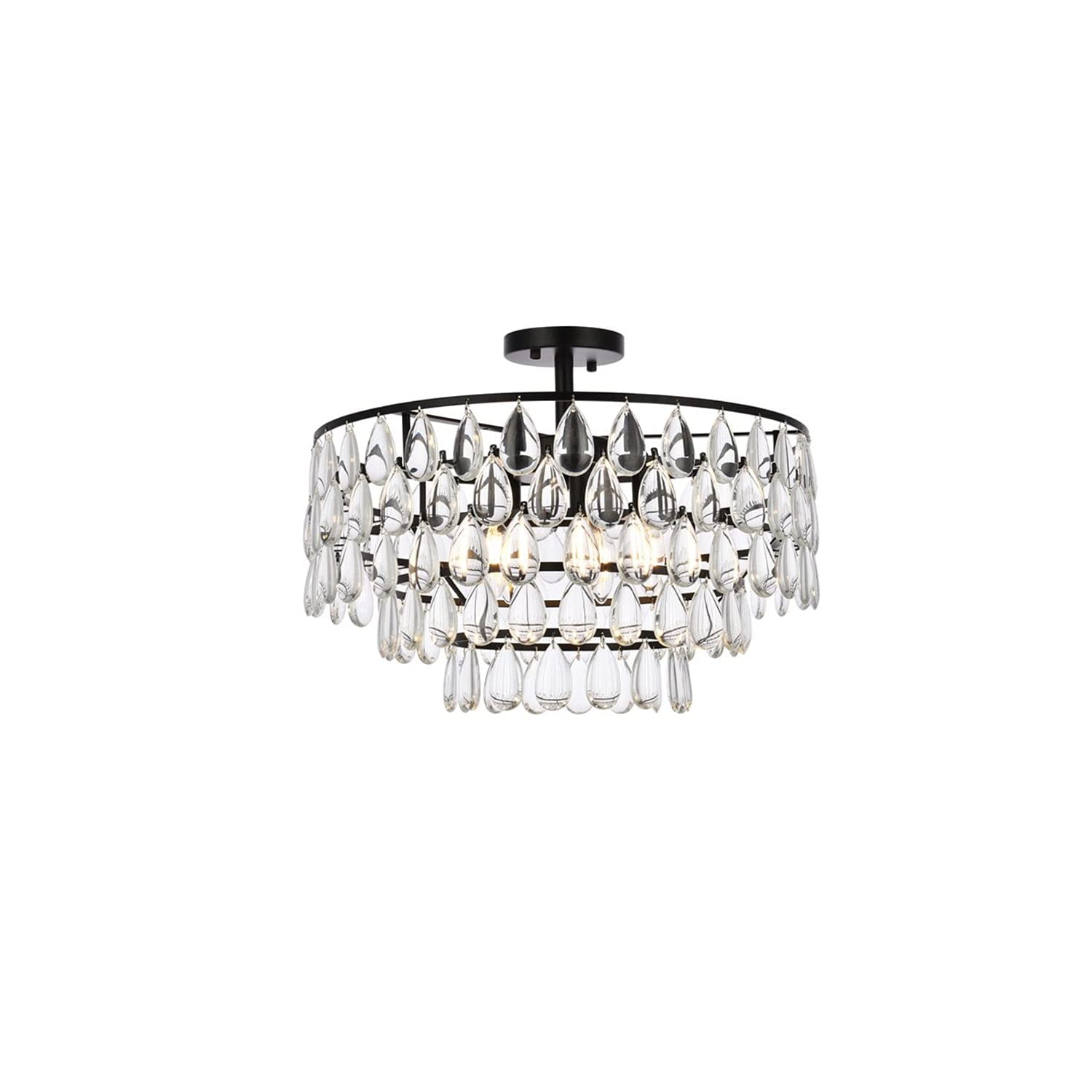 Elegant Lighting - Lámpara De Techo Empotrada Elegante Mila 51 Cm Negra 120v