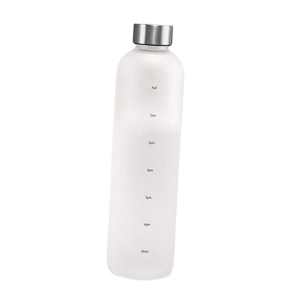 Botella De Agua Motivacional Con Marcador De Tiempo A Prueba De Fugas Para Deportes De Gimnasio Al Aire Libre Blanco