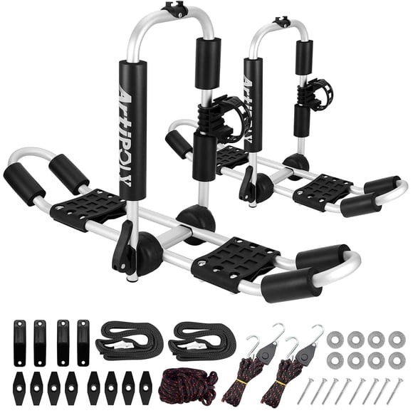 Portaequipajes de techo para kayak ARTIPOLY 4 en 1 con soporte para remos