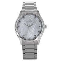Westar - Reloj Zing Con Acentos De Cristal Acero Inoxidable Esfera Blanca Nácar Cuarzo Para Mujer De 39 Mm