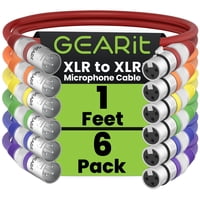 Cable De Micrófono Xlr Macho A Hembra Gearit De 30 Cm, Paquete De 6