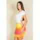 thumbnail image 2 of Saronite Minifalda Ajustada de Malla con Volantes Fruncidos y Encaje Transparente, Amarilla/multicolor (para Mujer), 2 of 5