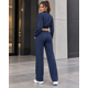 thumbnail image 3 of Conjunto Deportivo Mujer Chaqueta Crop Cierre Y Pantalón Palazzo, 3 of 5