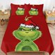 thumbnail image 2 of Grinch Christmas Hat 3 Piece Sets Full/Queen Size - Reversible Microfiber Quilts with 2 Shams Soft Lightweight Bedspread Coverlet Comforter for All Season Bed Sheets, 2 of 5