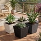 thumbnail image 4 of Set 2 Macetero Plastico Bajo Premium Base Cuadrada Conica M negro, 4 of 7