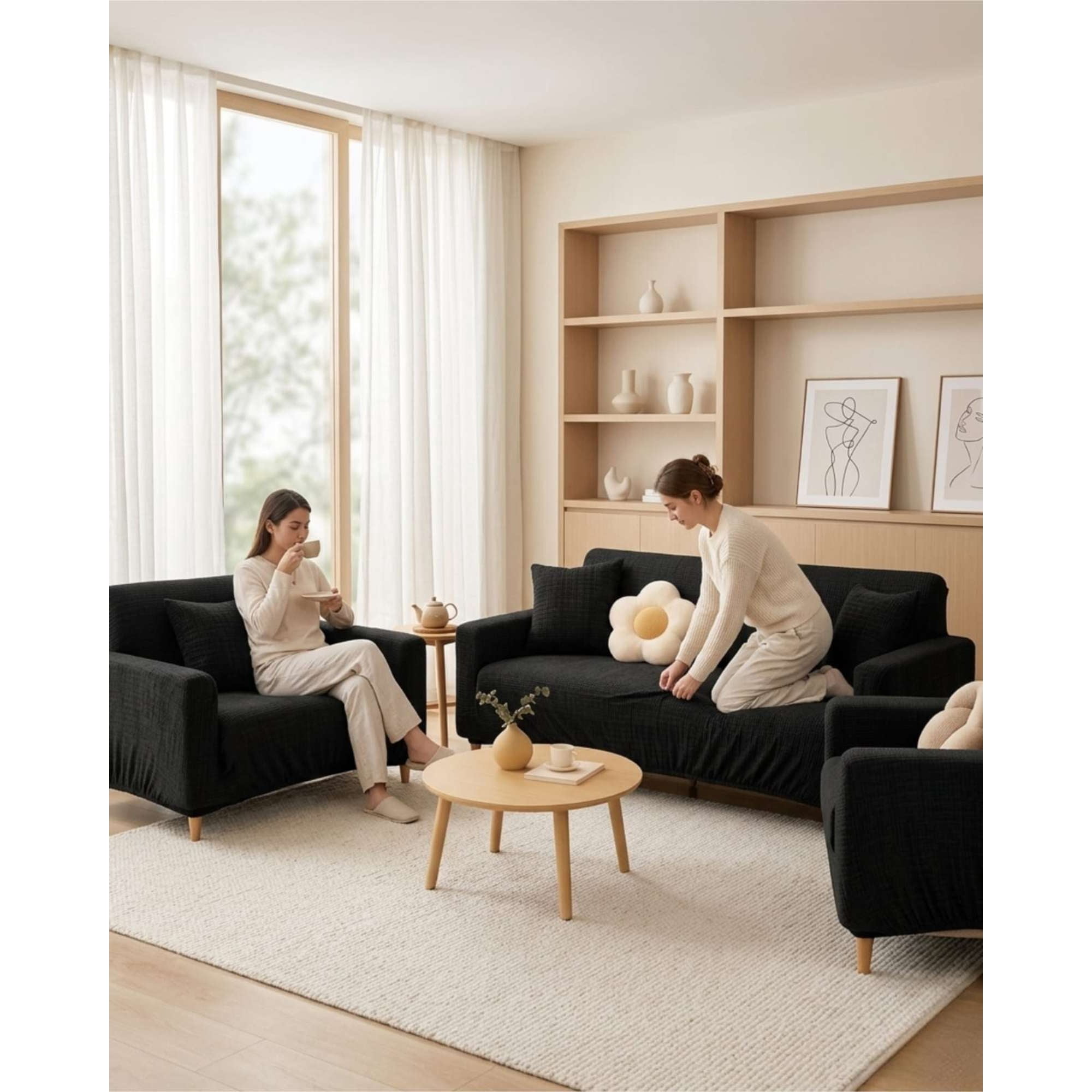 Myl Todo Hogar - Funda Cubre Sillón 3+1+1 Protector De Tela Reforzada Lavable