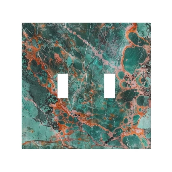 Cubierta para placa de interruptor Oilbiexn, mármol verde esmeralda, 2 módulos