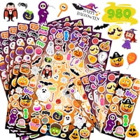Pegatinas Swarkol Halloween, 980 Unidades, Para Regalos De Fiesta Infantiles