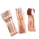 thumbnail image 4 of 18 unids / lote grandes cubiertos de plástico desechables conjunto tenedores cuchillos cucharas de oro rosa, 4 of 5