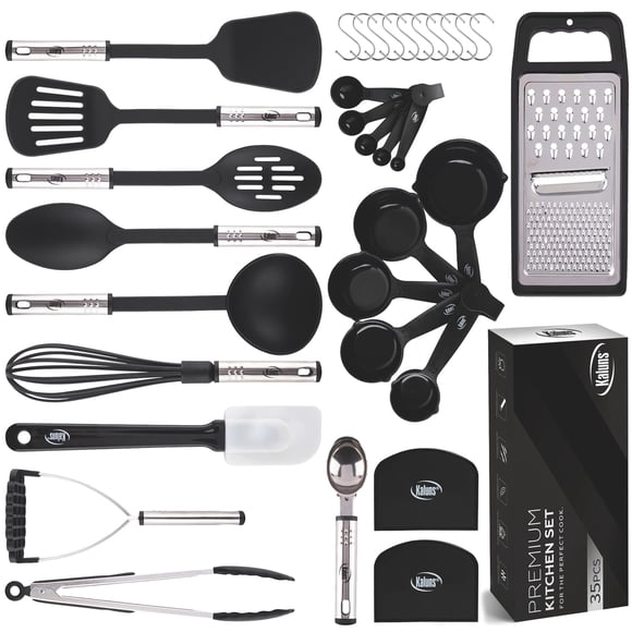 Juego De Utensilios De Cocina 35 Piezas De Nailon Y Acero Inoxidable