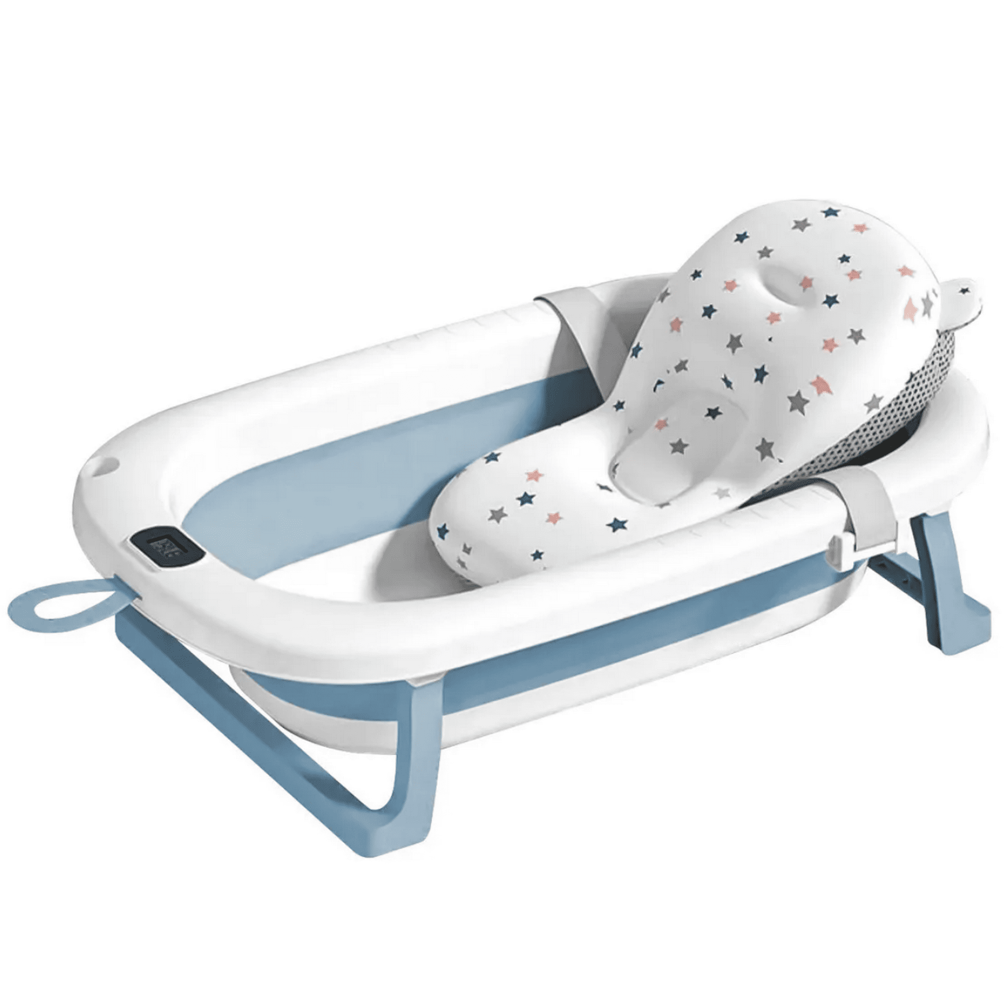 Genérico - Tina Bebe Bañera Plegable + Termometro + Malla De Cojin Baño