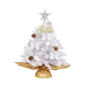 Magideal - Mini Árbol De Navidad, Árbol De Navidad Iluminado, Árbol En Miniatura, Pequeño Árbol De Navidad Artificial Para Fiesta De Navidad Del Festival De Mant Blanco
