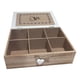 thumbnail image 2 of Caja De Té Mediana De Madera 6 Espacios Con Diseños Heart beige 0, 2 of 3