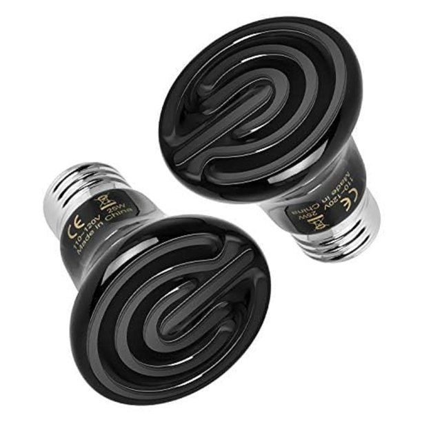 Lámpara de cerámica con emisor de calor para reptiles, simple deluxe, 25 W, color negro