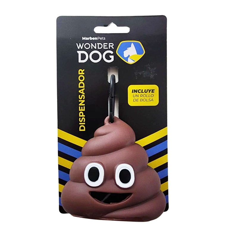 Dispensador Bolsas De Caca Emoji Wonder Dog + Bolsas Perros