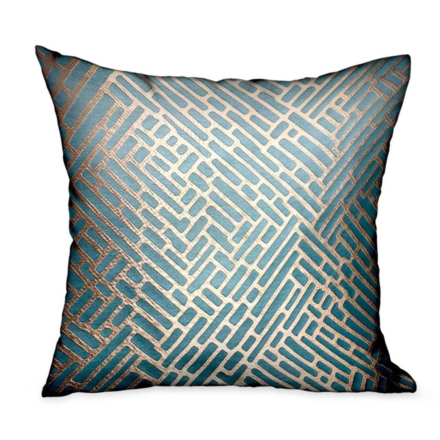 Cojín Decorativo Plutus Brands, Color Azul Ladrillo Dorado, 40 X 40 Cm