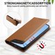 thumbnail image 3 of Funda Tipo Cartera de Cuero Sintético para Samsung Galaxy A25 Bloqueo RFID, con Ranuras para Tarjetas y Bolsillo para Efectivo, Cierre Magnético Fuerte Marrón, 3 of 6