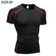 thumbnail image 2 of Camisetas de compresión de manga corta para hombre, paquete de 2, camisetas deportivas de capa base, camiseta deportiva de entrenamiento, color negro, 2 of 6