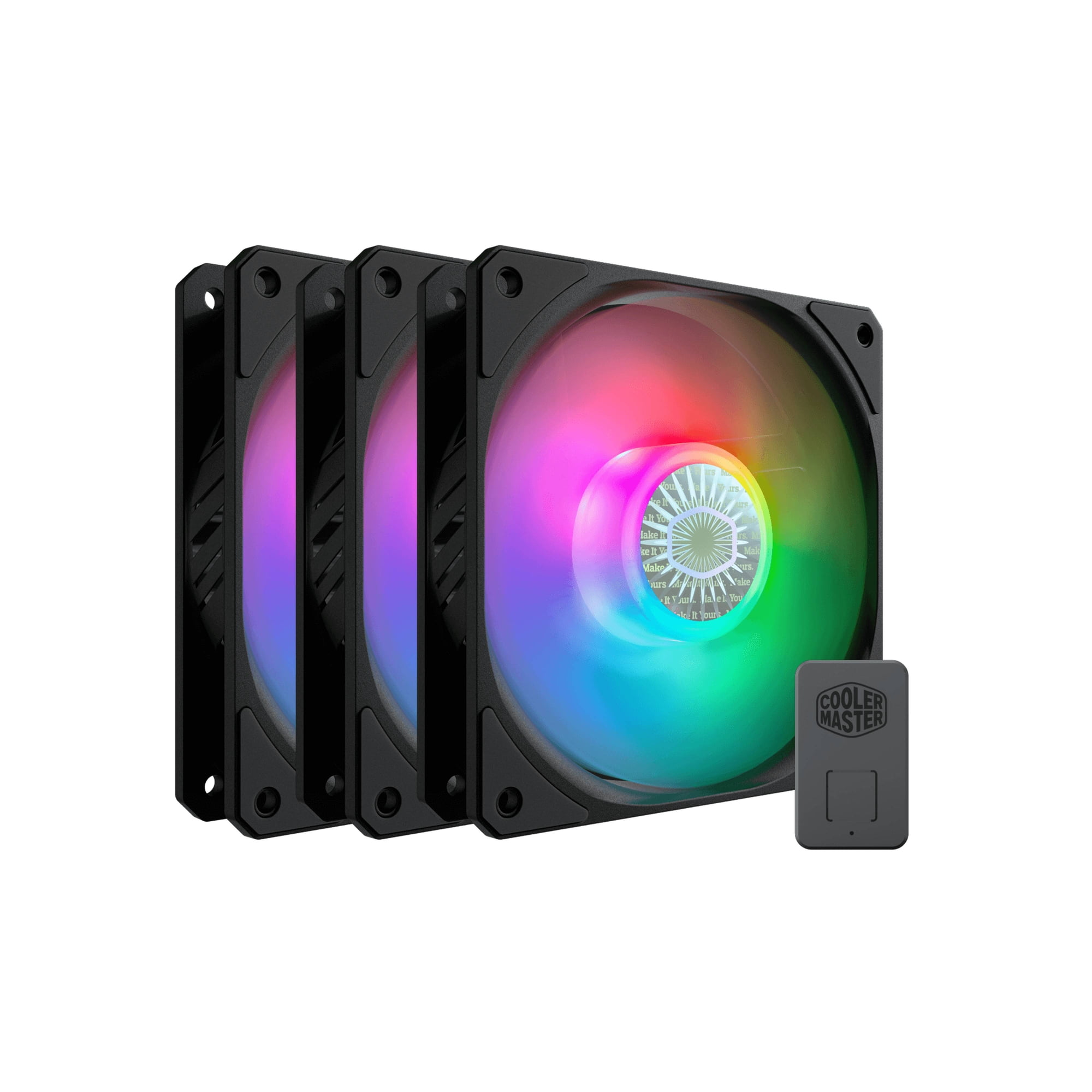 Kit De 3 Ventiladores Para Pc Cooler Master Sickleflow 120 Argb, Argb Direccionable, Negro